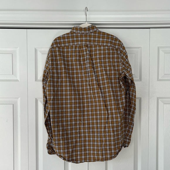 J Crew men’s medium casual button down shirt blue yellow and white - Picture 2 of 4